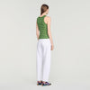 Ona Striped vest top with tassels Green / Ecru