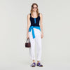 Emil Contrast button vest top Navy Blue