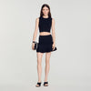 Noe Cropped ribbed knit top Black