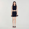 Noe Cropped ribbed knit top Black