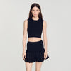 Noe Cropped ribbed knit top Black