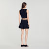 Noe Cropped ribbed knit top Black