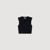 Noe Cropped ribbed knit top Black