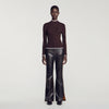 Cole Ribbed roll-neck jumper Brown
