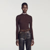 Cole Ribbed roll-neck jumper Brown