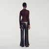 Cole Ribbed roll-neck jumper Brown