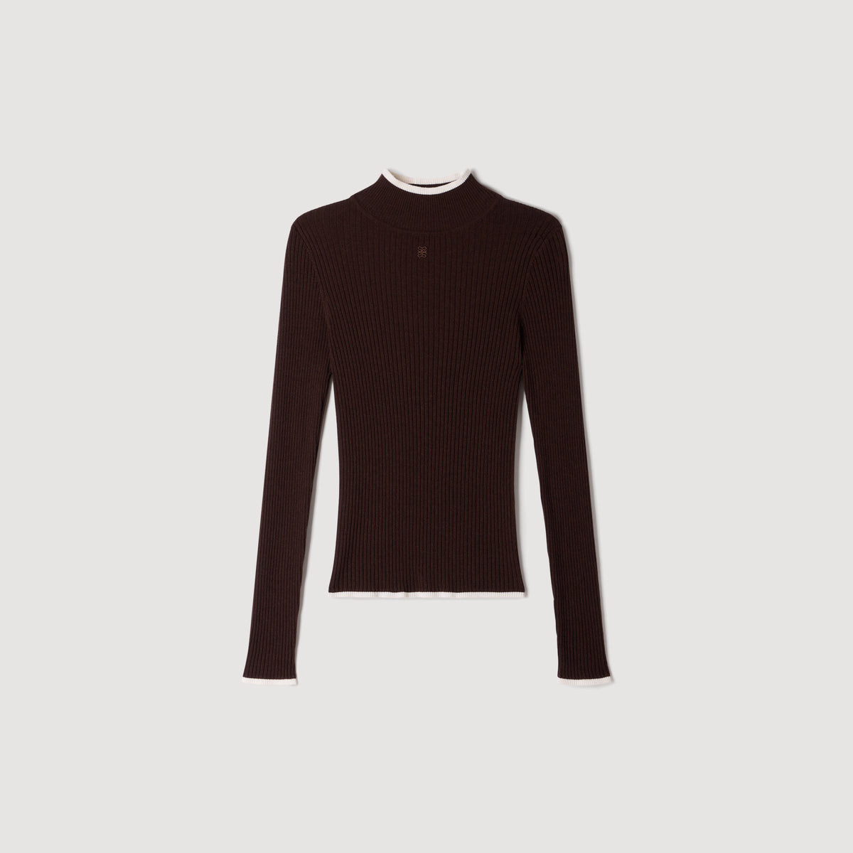 Cole Ribbed roll-neck jumper Brown