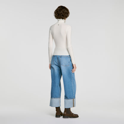 Lana Ruffled roll-neck wool jumper Ecru