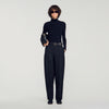 Lana Ruffled roll-neck wool jumper Black