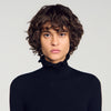Lana Ruffled roll-neck wool jumper Black