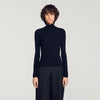 Lana Ruffled roll-neck wool jumper Black