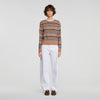Piper Layered Effect Striped Jumper Camel