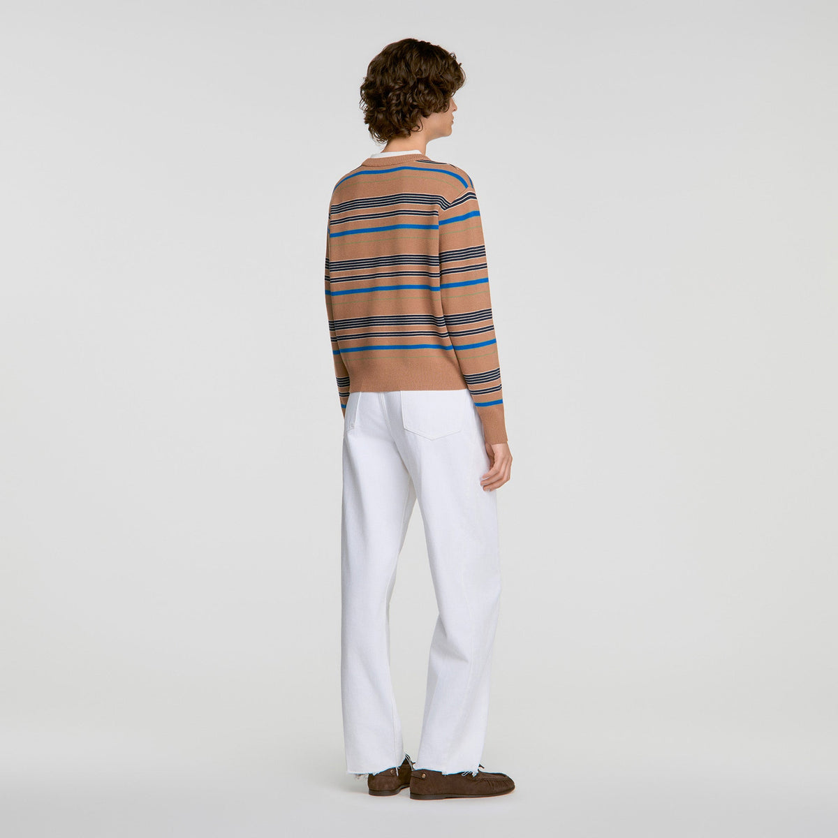 Piper Layered Effect Striped Jumper Camel