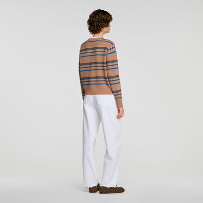 Piper Layered Effect Striped Jumper Camel