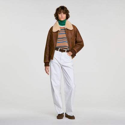 Piper Layered Effect Striped Jumper Camel