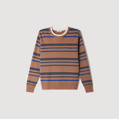 Piper Layered Effect Striped Jumper Camel