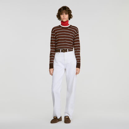 Mabel Striped wool jumper Brown