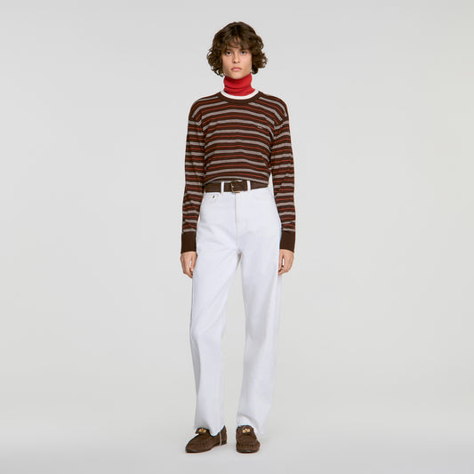 Mabel Striped wool jumper Brown