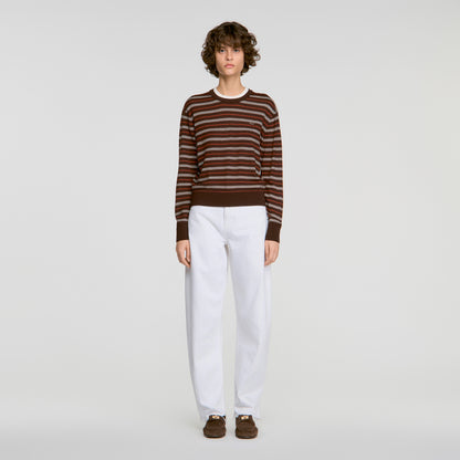 Mabel Striped wool jumper Brown