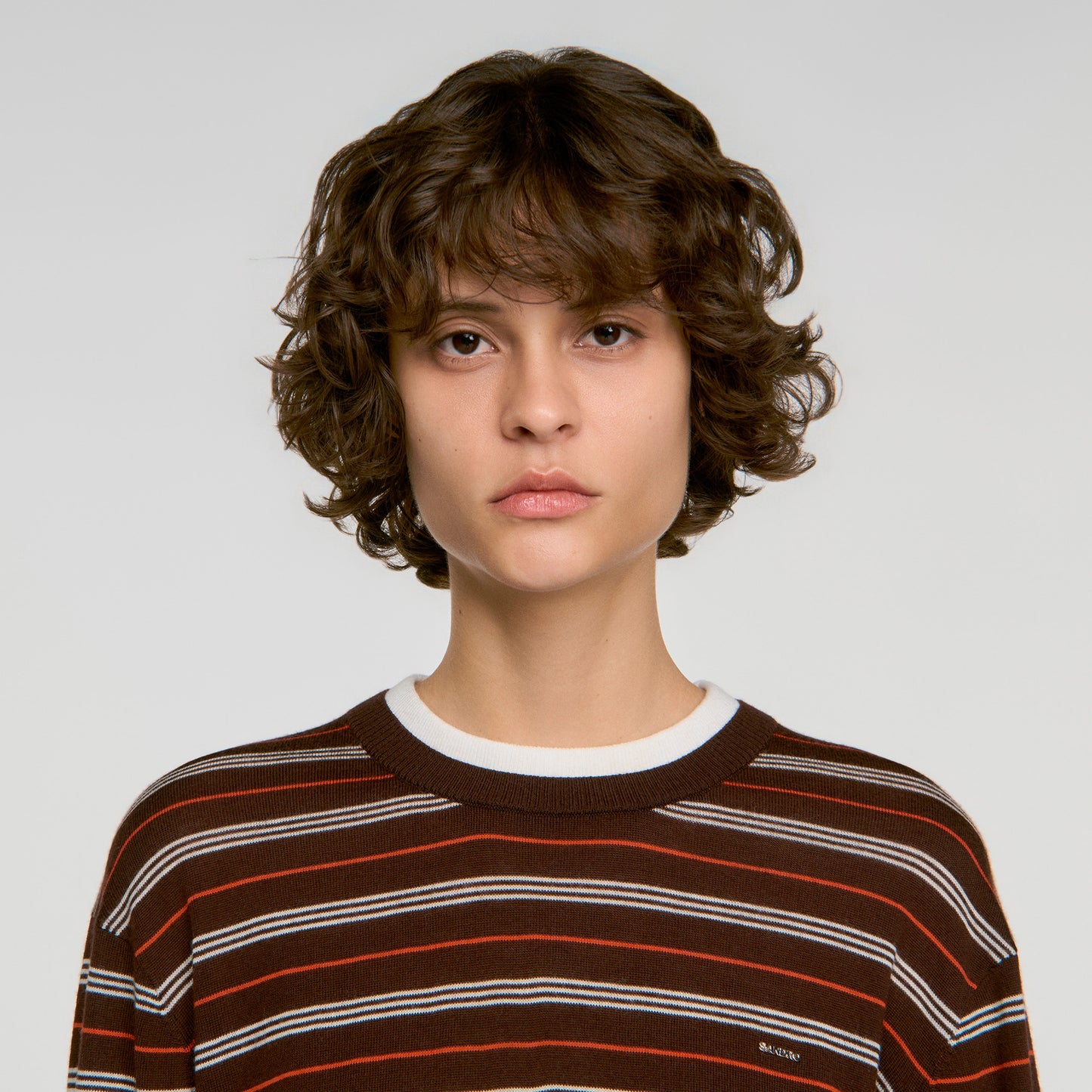 Mabel Striped wool jumper Brown
