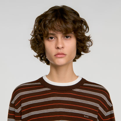 Mabel Striped wool jumper Brown