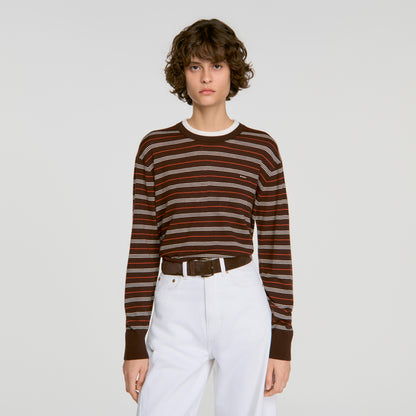 Mabel Striped wool jumper Brown