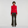 Eline Cable knit roll-neck jumper Red