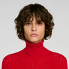 Eline Cable knit roll-neck jumper Red