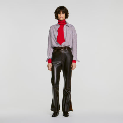 Eline Cable knit roll-neck jumper Red