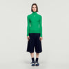 Eline Roll-Neck Cable Knit Jumper Green