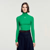 Eline Roll-Neck Cable Knit Jumper Green