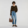 Wade Rhinestone Argyle jumper Black / Brown