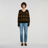 Wade Rhinestone Argyle jumper Black / Brown