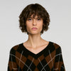 Wade Rhinestone Argyle jumper Black / Brown