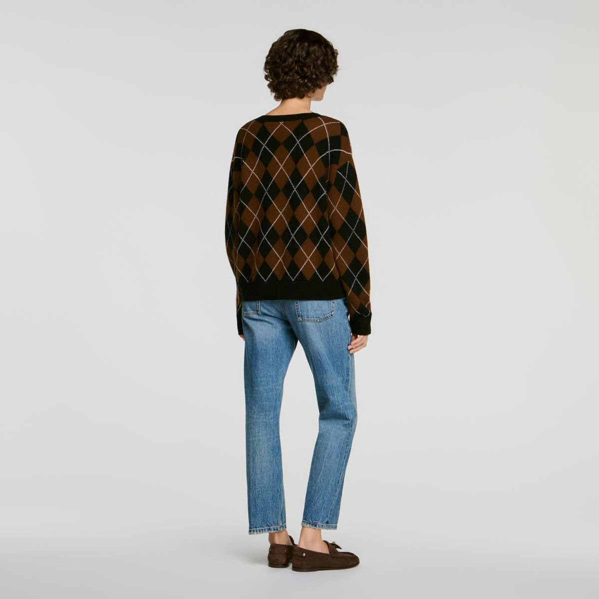 Wade Rhinestone Argyle jumper Black / Brown