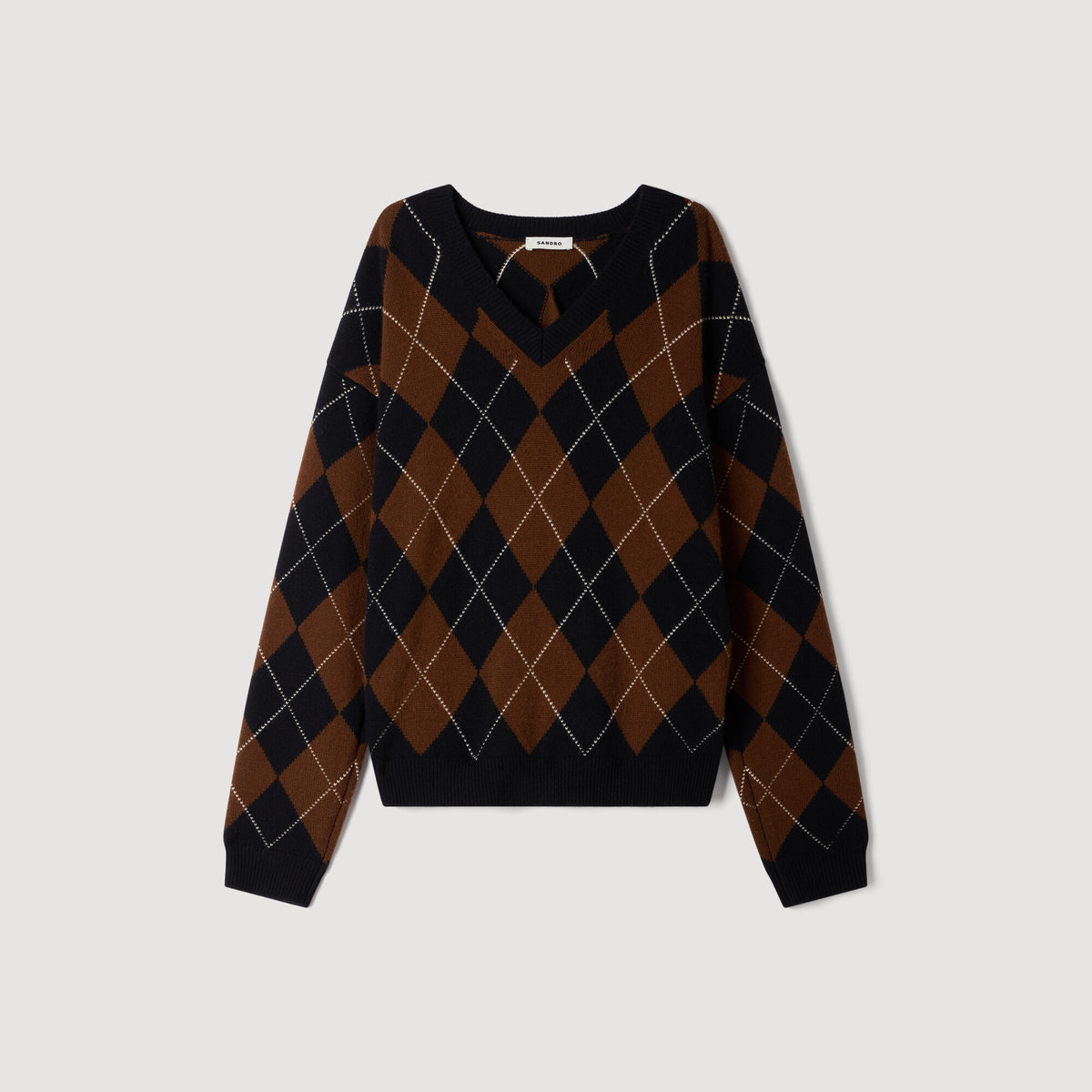 Wade Rhinestone Argyle jumper Black / Brown