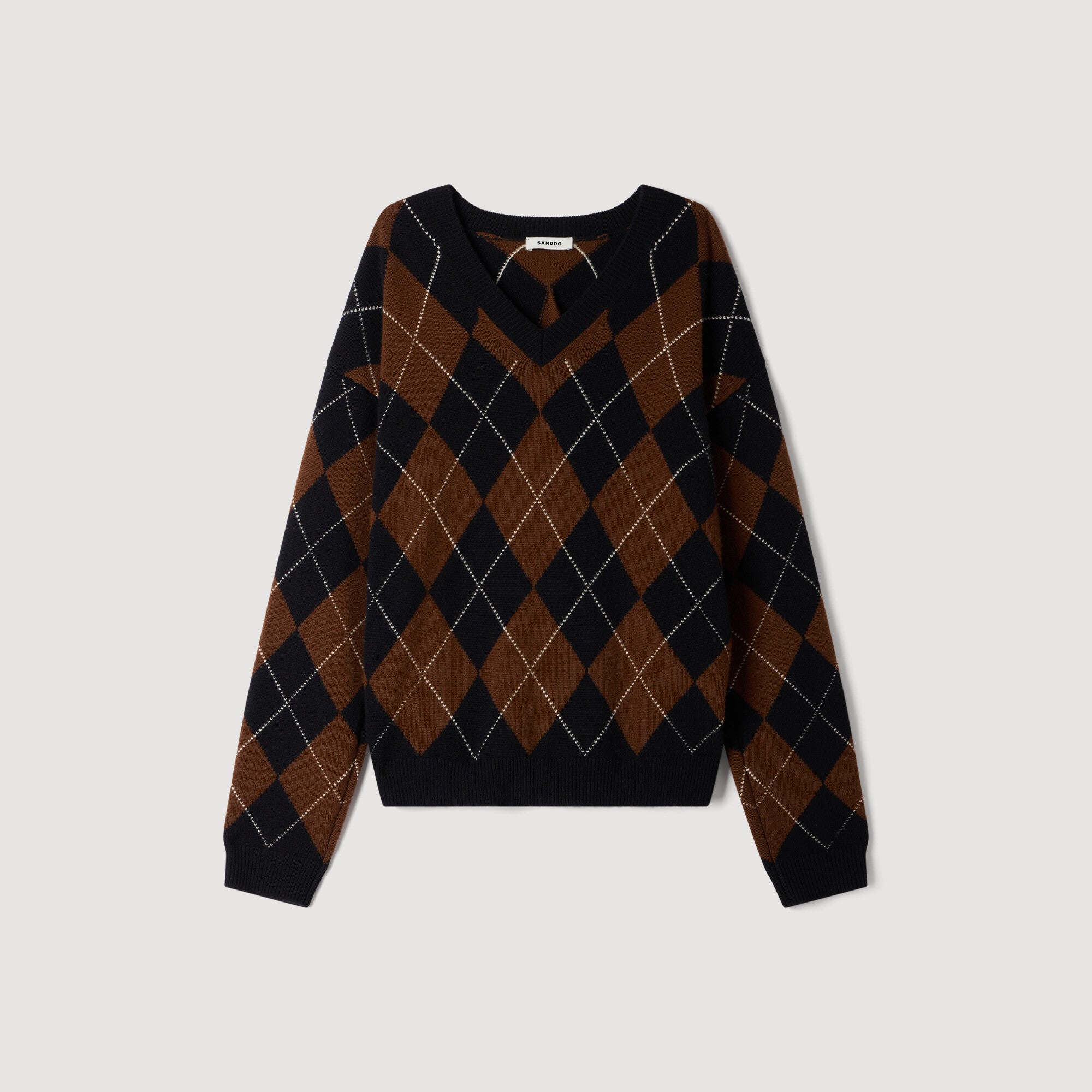 Wade Rhinestone Argyle jumper Black / Brown