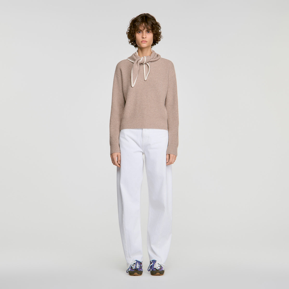 Amara 2-in-1 wool and cashmere jumper Taupe