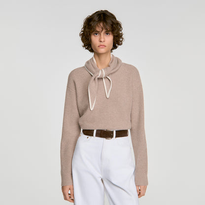 Amara 2-in-1 wool and cashmere jumper Taupe