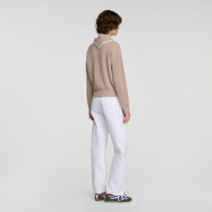 Amara 2-in-1 wool and cashmere jumper Taupe