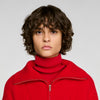 Arabella Zip-neck knit jumper Red