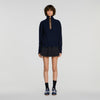 Mara Wool And Cashmere Half-Zip Jumper Navy Blue