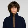 Mara Wool And Cashmere Half-Zip Jumper Navy Blue