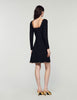 Short Velvet Dress Black