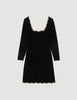 Short Velvet Dress Black