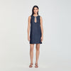 Short Rhinestone Dress Deep Blu