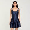 Short Satin Dress Midnight Blue