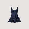 Short Satin Dress Midnight Blue