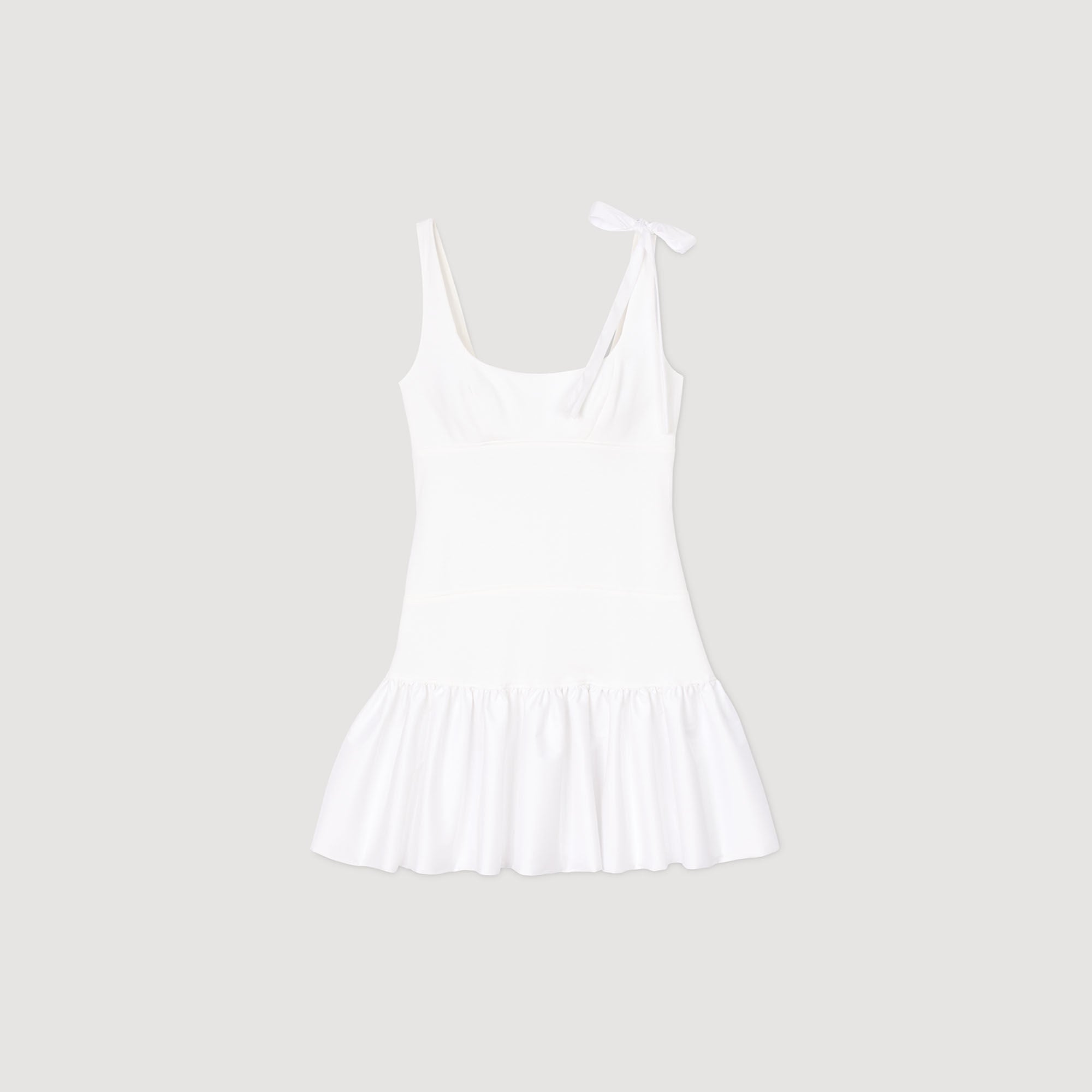 Lolita Dual-Material Short Dress White