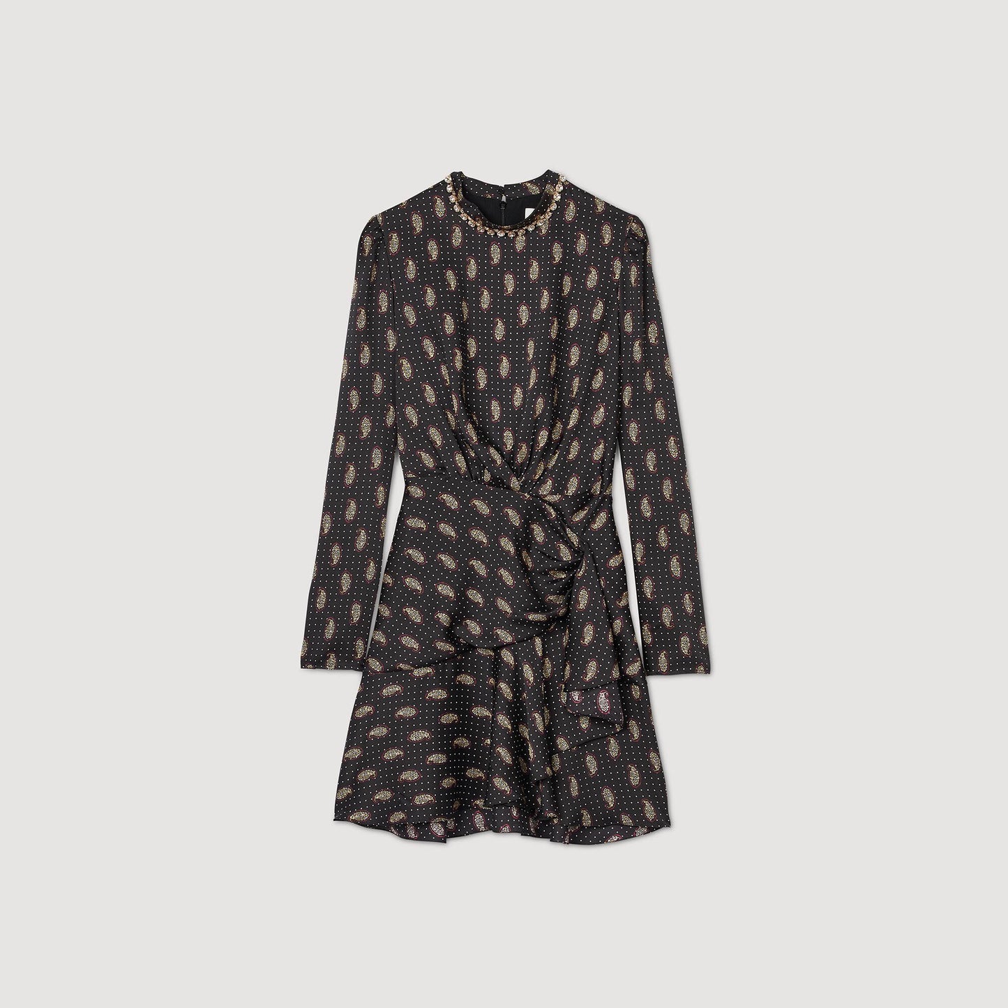 Short Print Dress Mustard / Burgundy